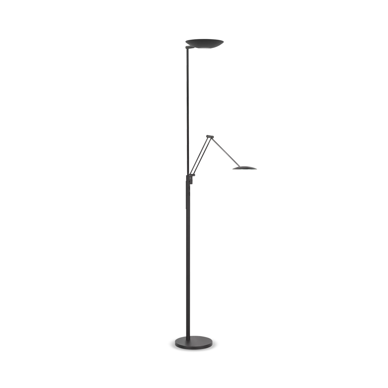 Vloerlamp (met leeslampje) Geneva - Zwart