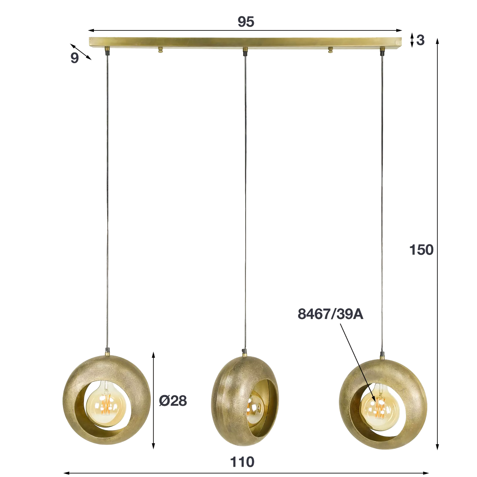 Hanglamp (3 lichts) Track