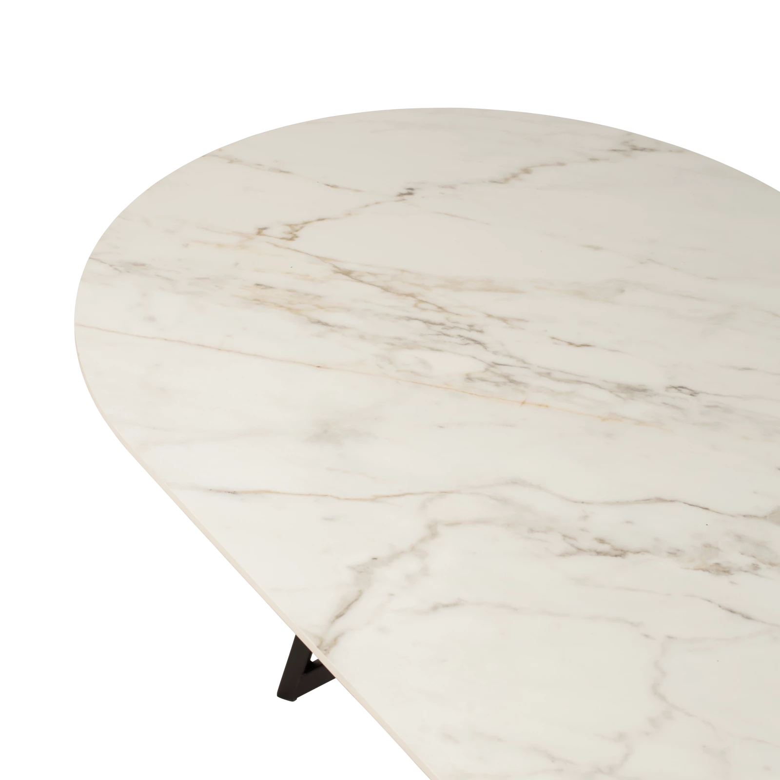 Eettafel (halve cirkel - 240x100cm) Crosse Los - Keramiek Marble Look Golden White Lux