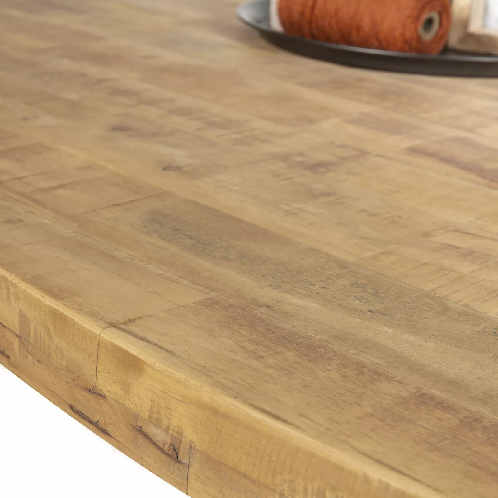 Eettafel (220x110cm - ovaal)  Steelwood - Seasoned Brown/Metaal Zwart