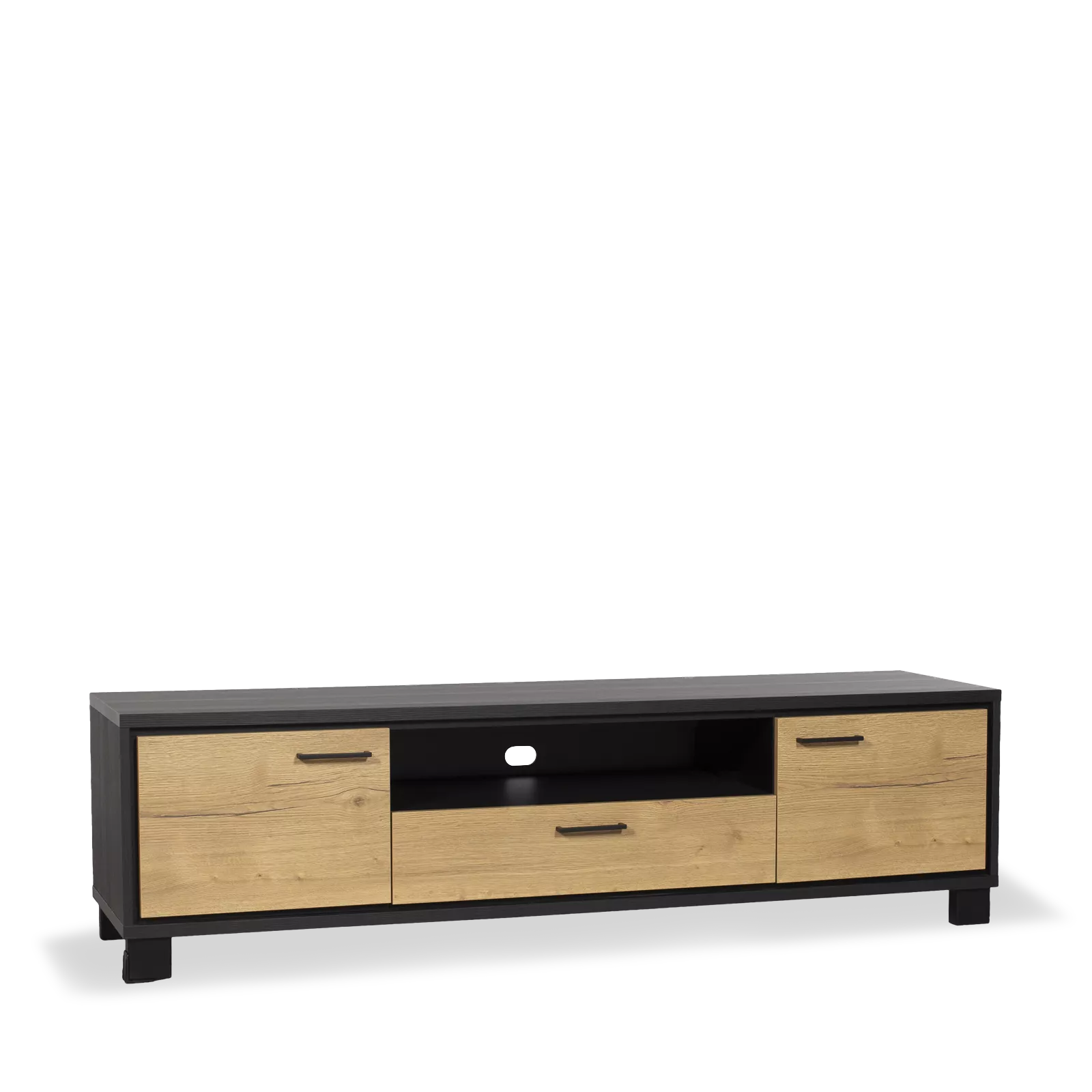 TV dressoir (180cm) Monaco - Combi bruin/zwart