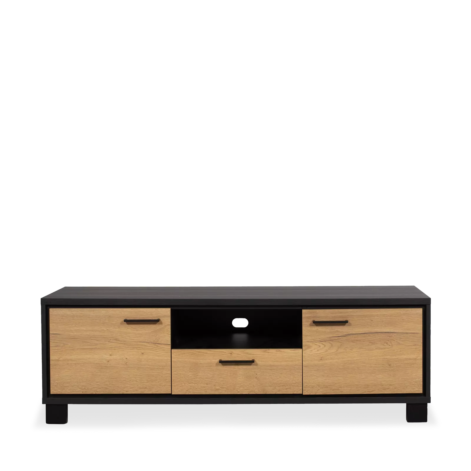 TV dressoir (152cm) Monaco - Combi bruin/zwart