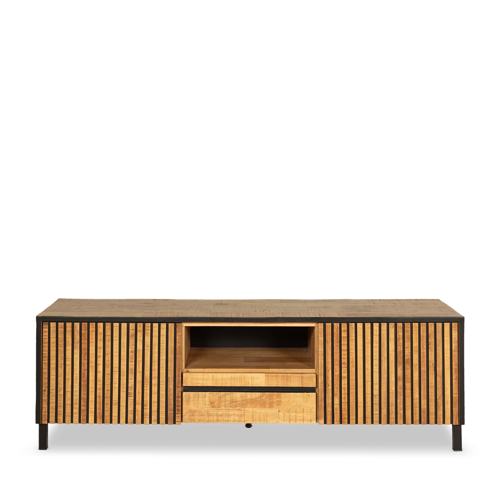 Tv meubel (160cm) Stripes - Seasoned Brown