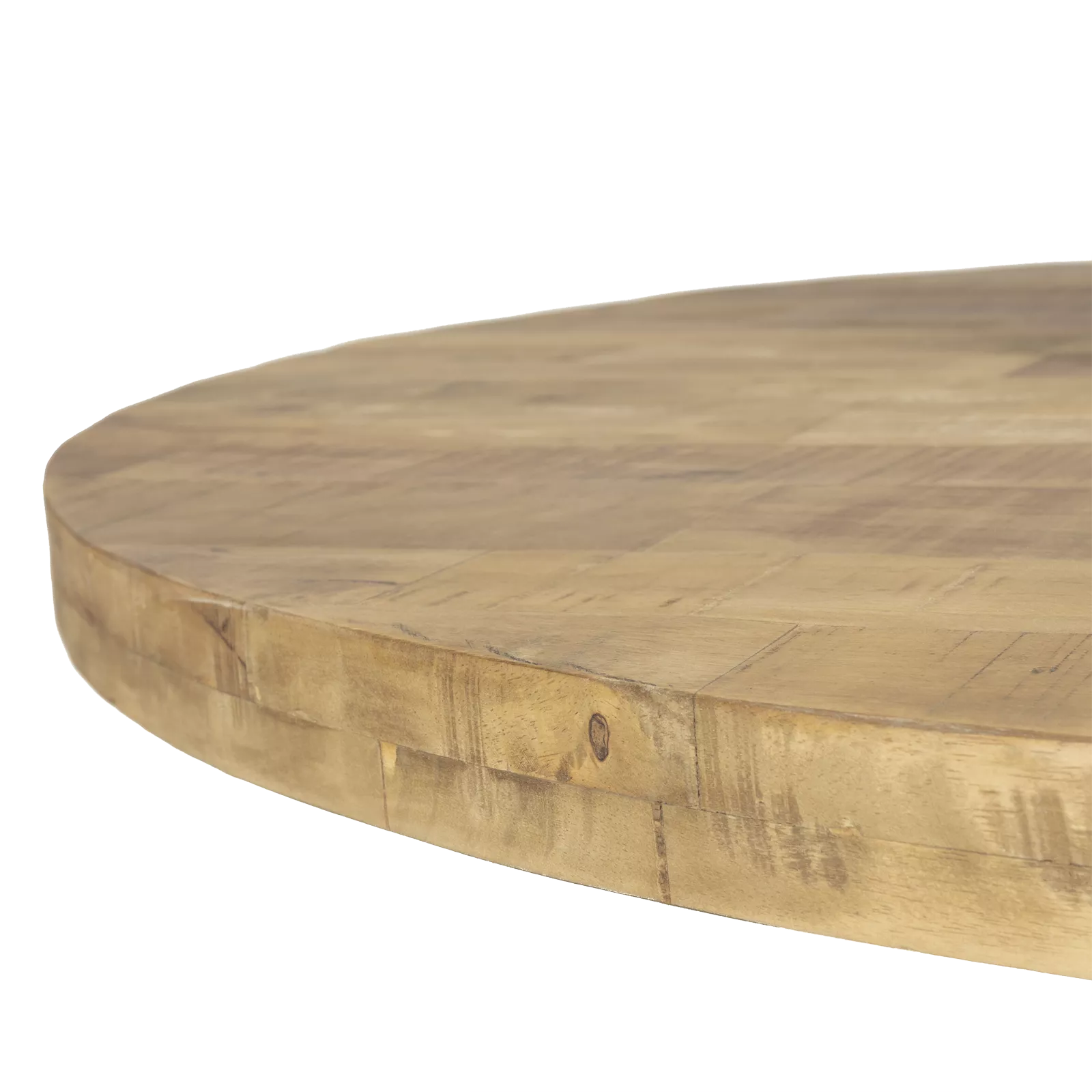 Eettafel (rond 120cm - poot 10x5cm) Steelwood - Seasoned Brown/Metaal Zwart