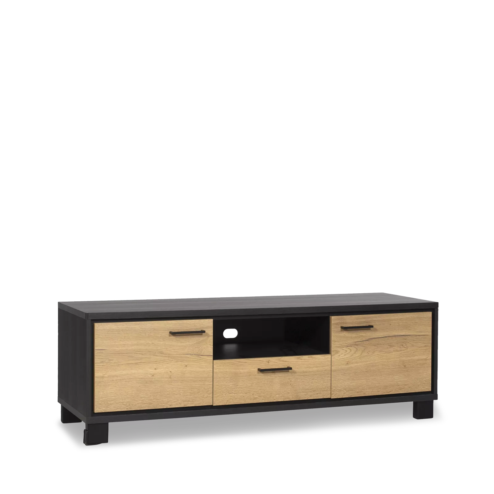 TV dressoir (152cm) Monaco - Combi bruin/zwart
