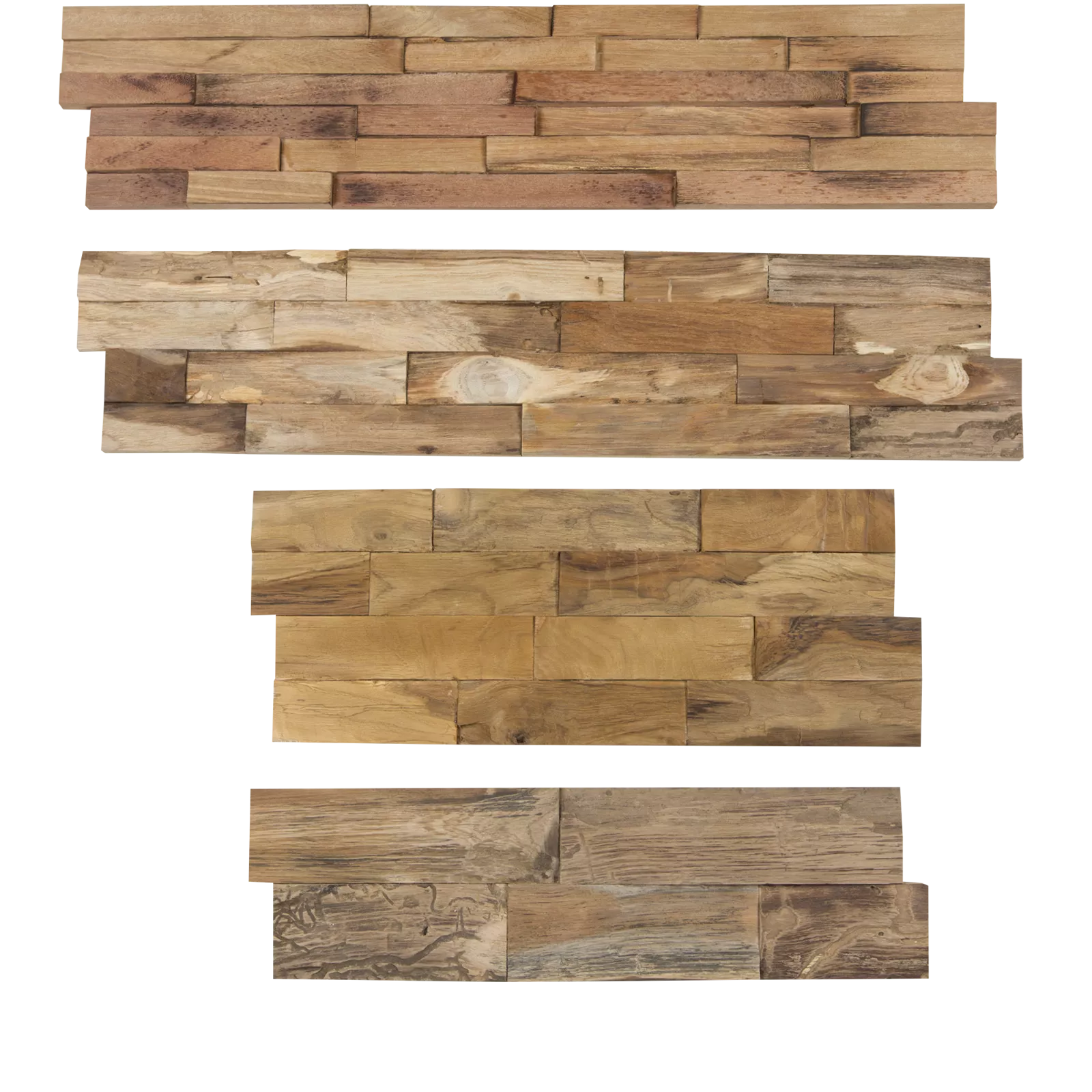 Houtstrips (set van 8) 3D Wood Panel - Hardwood Blackwash