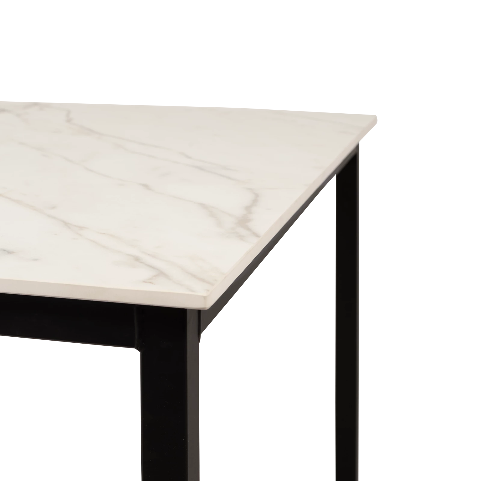 Eettafel (rechthoek - 220x100cm) Square - Keramiek Marble Look Golden White Satin