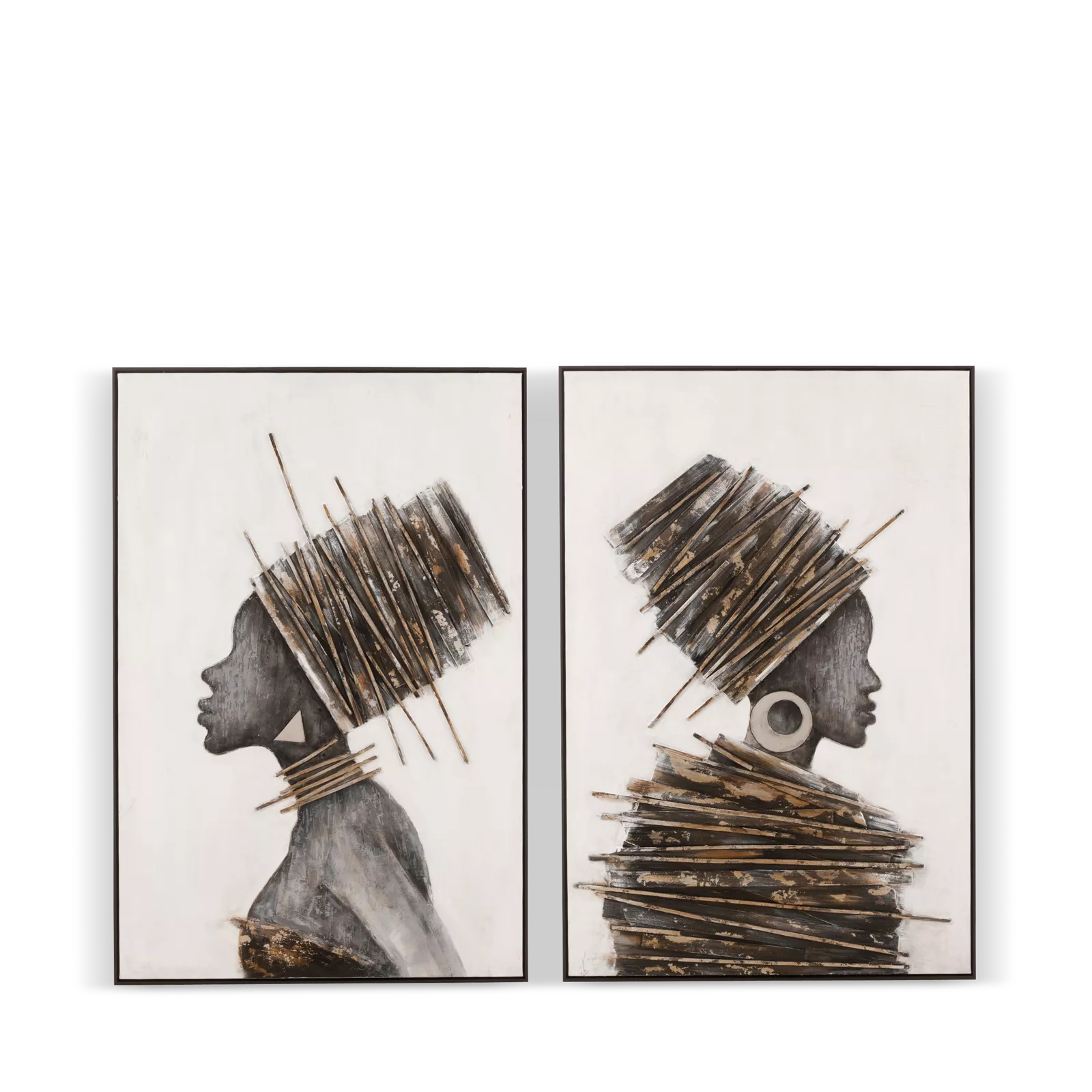 Wanddecoratie Afrikaanse vrouw (prijs per stuk)