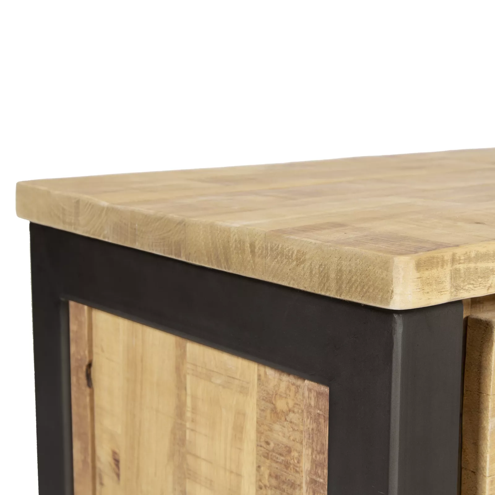 TV dressoir (150cm) Steelwood - Seasoned Brown/Metaal Zwart